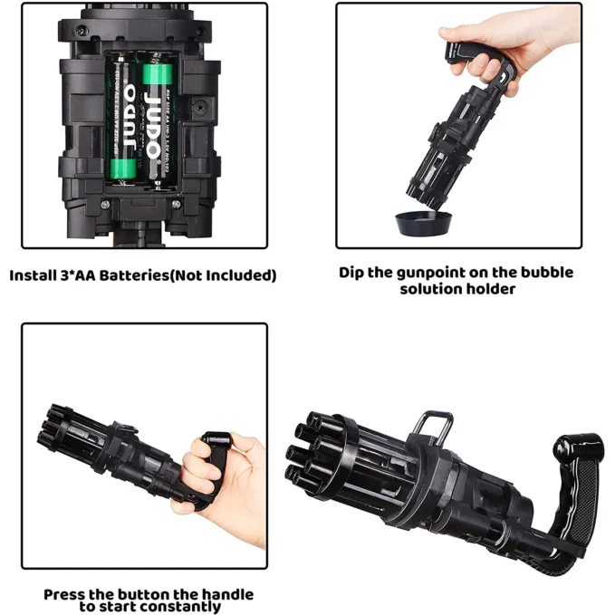 8-Hole battery operated Bubbles Gun Toys for Boys and Girls
