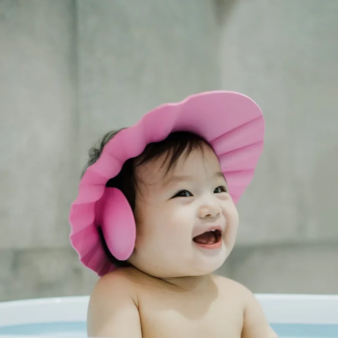 Adjustable Safe Soft Bathing Baby Shower Hair Wash Cap for Children, Baby Bath Cap Shower Protection for Eyes and Ear