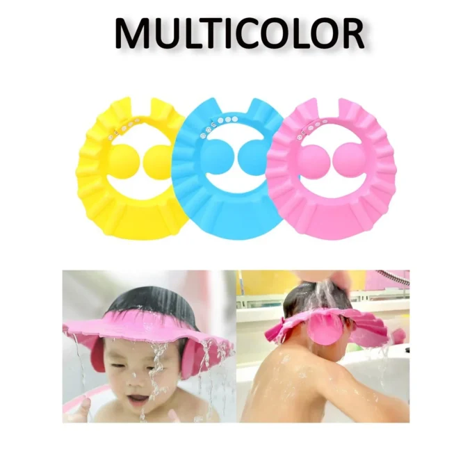Adjustable Safe Soft Bathing Baby Shower Hair Wash Cap for Children, Baby Bath Cap Shower Protection for Eyes and Ear