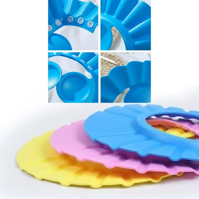 Adjustable Safe Soft Bathing Baby Shower Hair Wash Cap for Children, Baby Bath Cap Shower Protection for Eyes and Ear