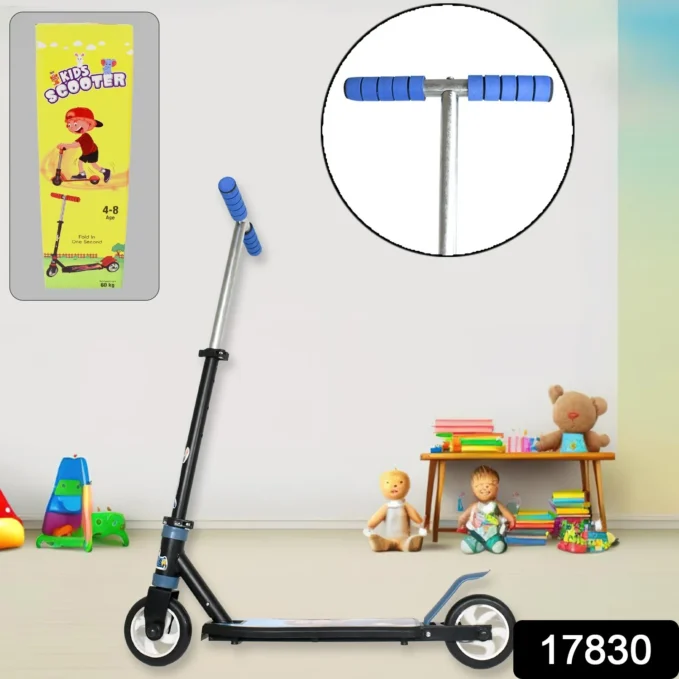 Basic Kids Ride On Leg Push Scooter for Boys and Girls (4 - 8 Years Old Kids) Foldable Scooter Cycle with Height Adjustment for Boys and Girls Multicolor (1 Pc / 2 Wheel)
