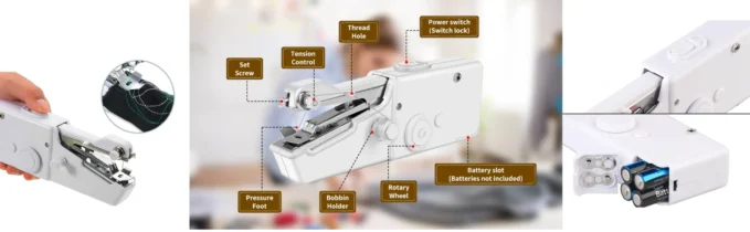 Handheld Portable Mini Electric Cordless Sewing Machine for Beginners