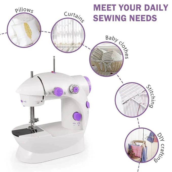 Home Tailoring Sewing Machine With Extension Table Set, Foot Pedal, Adapter Mini Electric Silai Machine, Portable Stitching Machine/Tailoring Machine