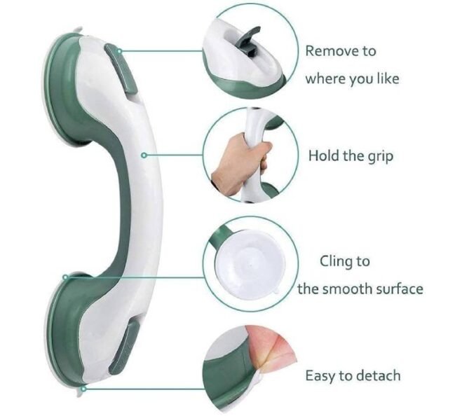 Bathroom Helping Handle Bathroom Toilet Elderly Disability Grip Handle Bathroom Grab Bar, Strong Suction Shower Handle Without Drilling (Multicolor)