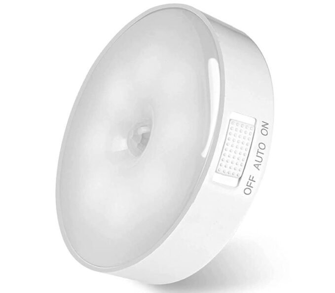 USB Charging Wireless Self Adhesive LED Body Induction Lamp Sensor Light for Wardrobe Lights, Sensor, Cupboard, Stairs, Kitchen, Home (White)
