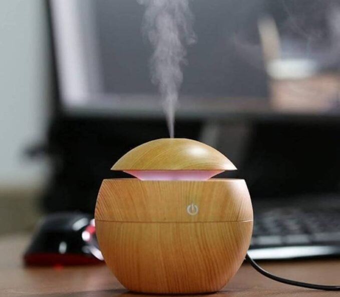 Wood Cool Mist Humidifiers with Colorful Change for Car, Office, Baby Essential Oil Diffuser Aroma Air