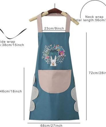Waterproof Kitchen Apron with Big Front Pocket Hand-Wiping Towel