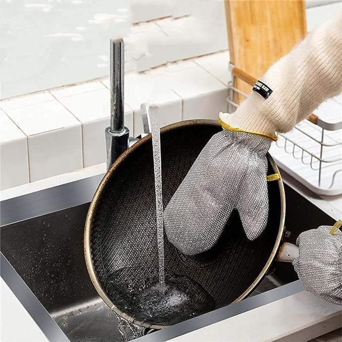 Wire Dishwashing Gloves for Heavy Kitchen Cleaning