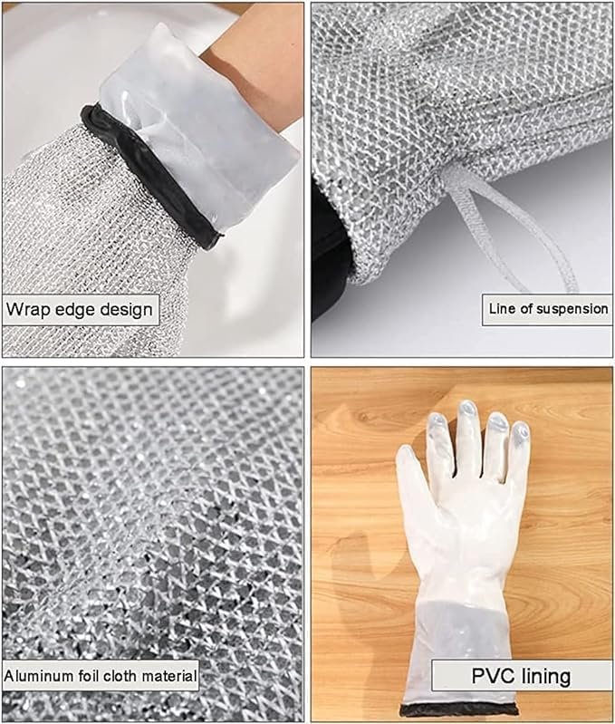 Wire Dishwashing Gloves for Heavy Kitchen Cleaning