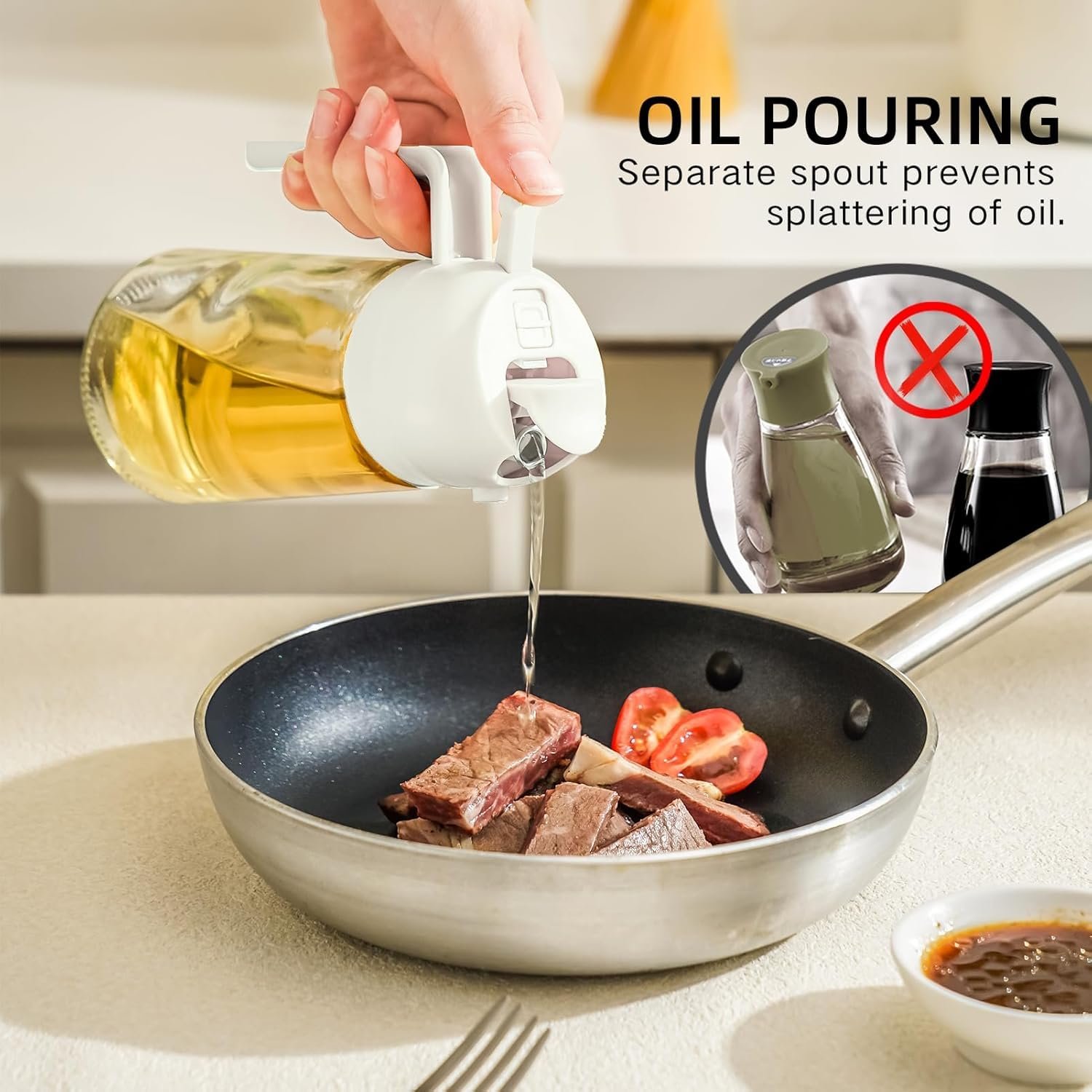 2-in-1 Oil Sprayer & Dispenser Bottle (500ml)