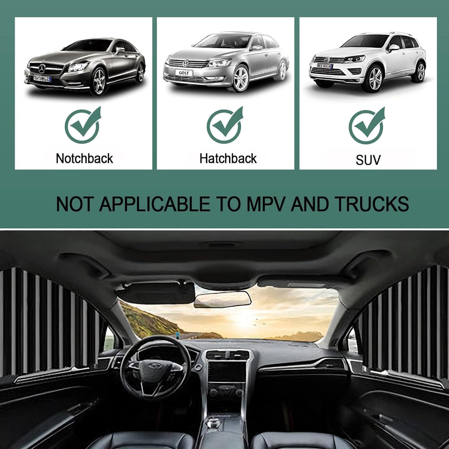 Car Curtain for Privacy, UV and Glare Protection