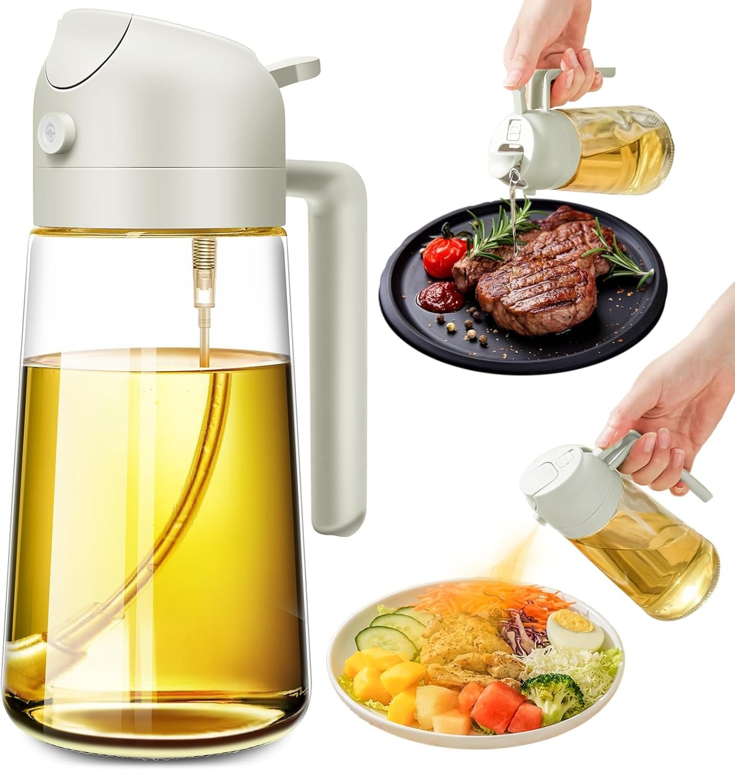 2-in-1 Oil Sprayer & Dispenser Bottle (500ml)
