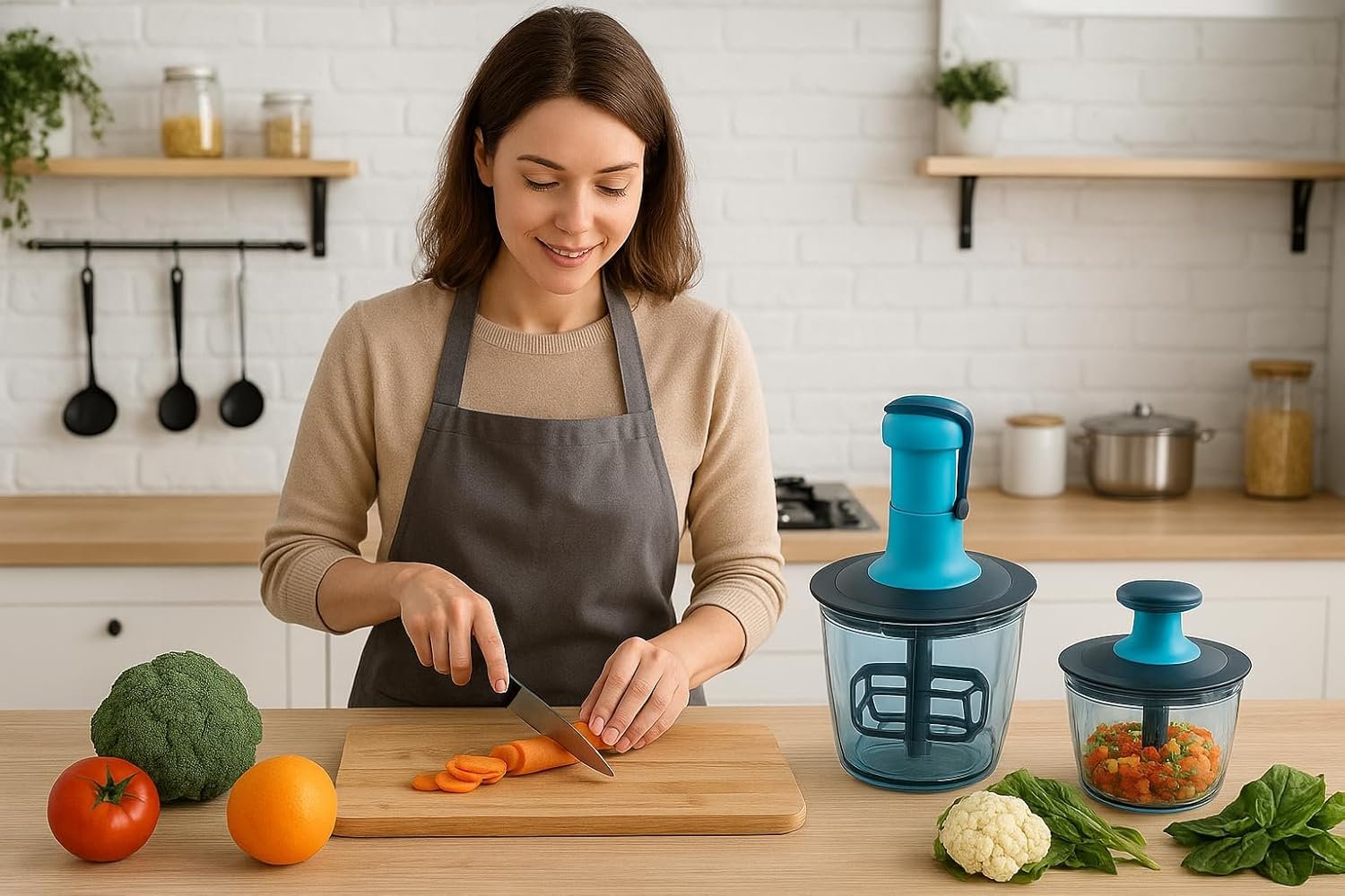 Manual Push Vegetable Chopper (1000ml)