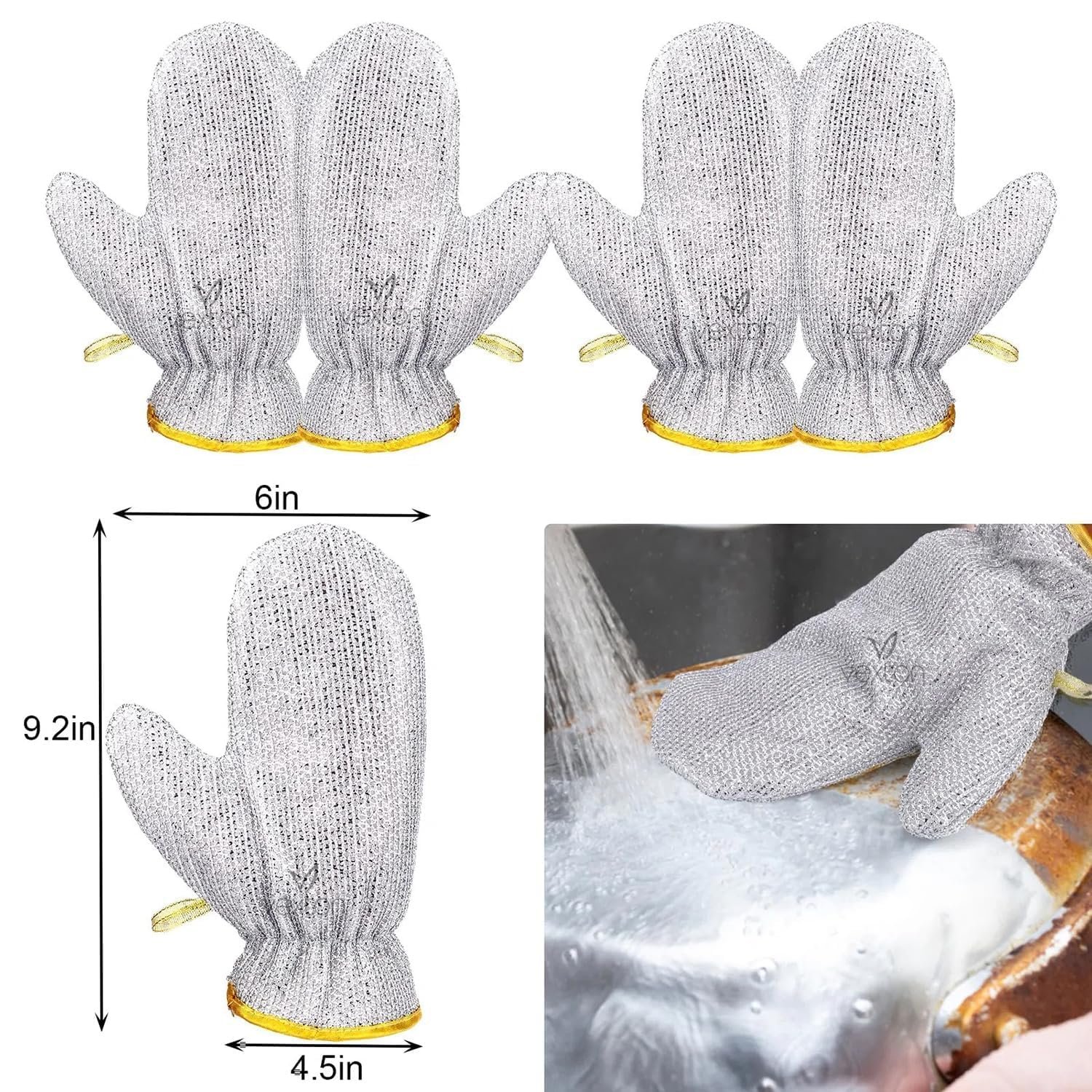 Wire Dishwashing Gloves for Heavy Kitchen Cleaning