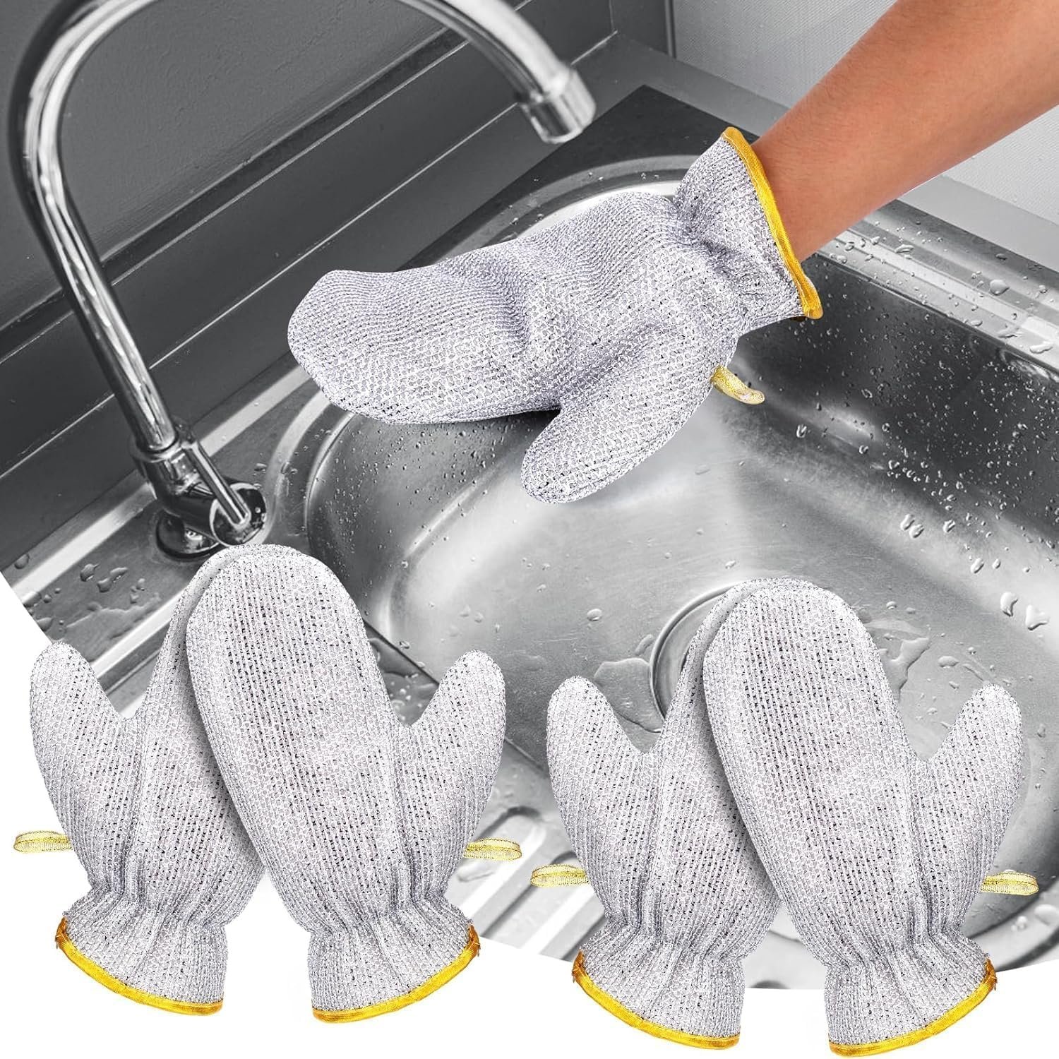 Wire Dishwashing Gloves for Heavy Kitchen Cleaning